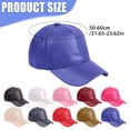 thumbnail image 3 of Adjustable Leather Peaked Cap, Unisex Classic Baseball Cap, Solid Color Outdoor Sun Shade Hat, Durable Wear Resistant Headwear for Outing Shopping Outdoor Activity Retro Fashion Casual Cap,BU2, 3 of 9