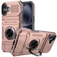 thumbnail image 2 of Elegant Choise Case with Flip Card Slot and Kickstand for iPhone 16 Pro Max/16 Pro/16 Plus/16 Heavy Duty Rugged Phone Cover, Pink, 2 of 13