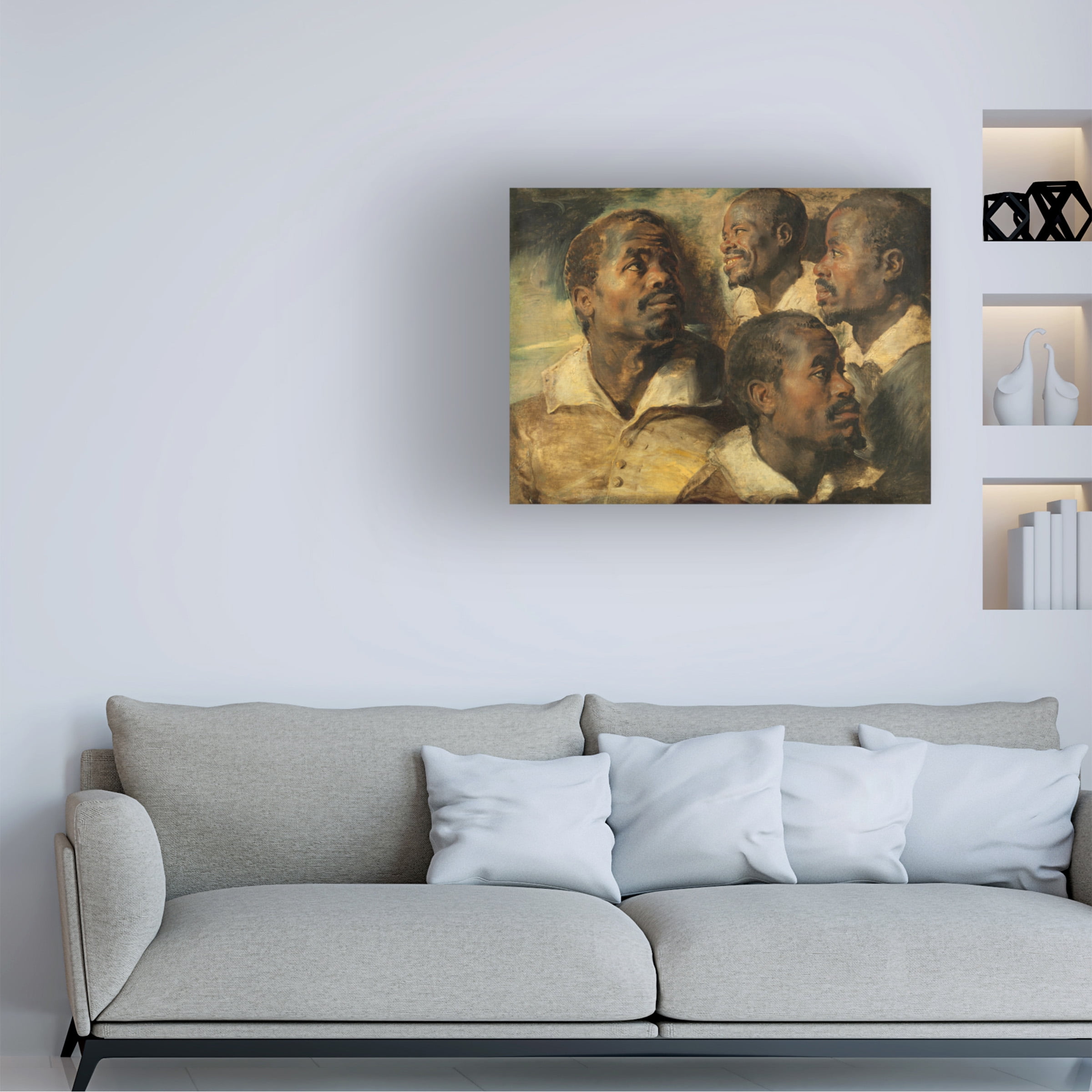 Peter Paul Rubens 'Four Studies Of A Head Of A Moor' Canvas Art