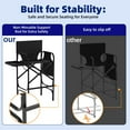 thumbnail image 3 of zenicham Portable Tall Directors Chair with Foldable Tabletop, Back Support, and Storage Bags for Makeup Artists, 3 of 7