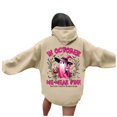 thumbnail image 1 of WEAIXIMIUNG Grey Sweatshirt Women's Stand Alone In October We Wear Witch Cancer Awareness Print Hoodie, 1 of 6