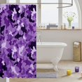 thumbnail image 3 of Manfei Minimalism Camo Shower Curtain 72Wx78L, Countryside Mosaic Shark Bath Curtain, Purple, 3 of 5