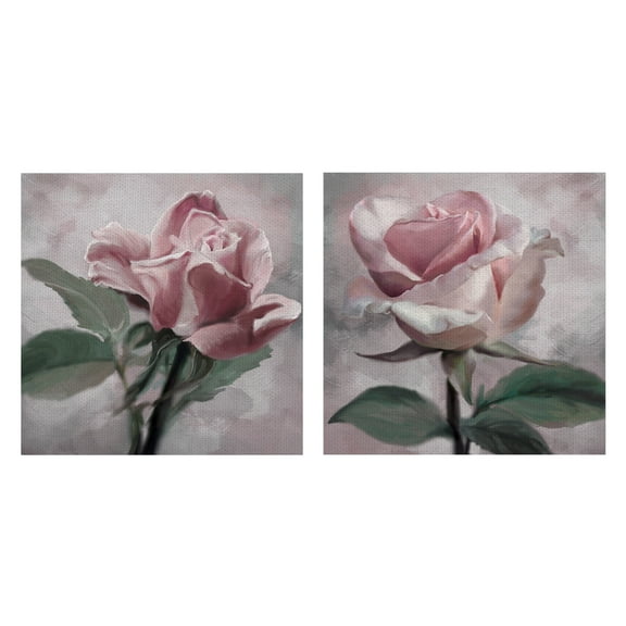 Masterpiece Art Gallery Rose Glow I & II Pink by Studio Arts Canvas Art Print Set of II 24" x 24"