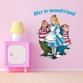 thumbnail image 2 of Cute Alice & Tweedles in wonderland Mad Hatter Cheshire Cat Alice in Wonderland Adventurous Creative Minimalist Cartoon Girls Boys Kid Room Design Nursery Fun Home Vinyl Decoration Size (10x12 inch), 2 of 4
