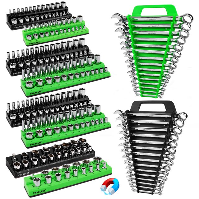 Juego organizador magnético con enchufe y llave, 10 piezas, SWANLAKE