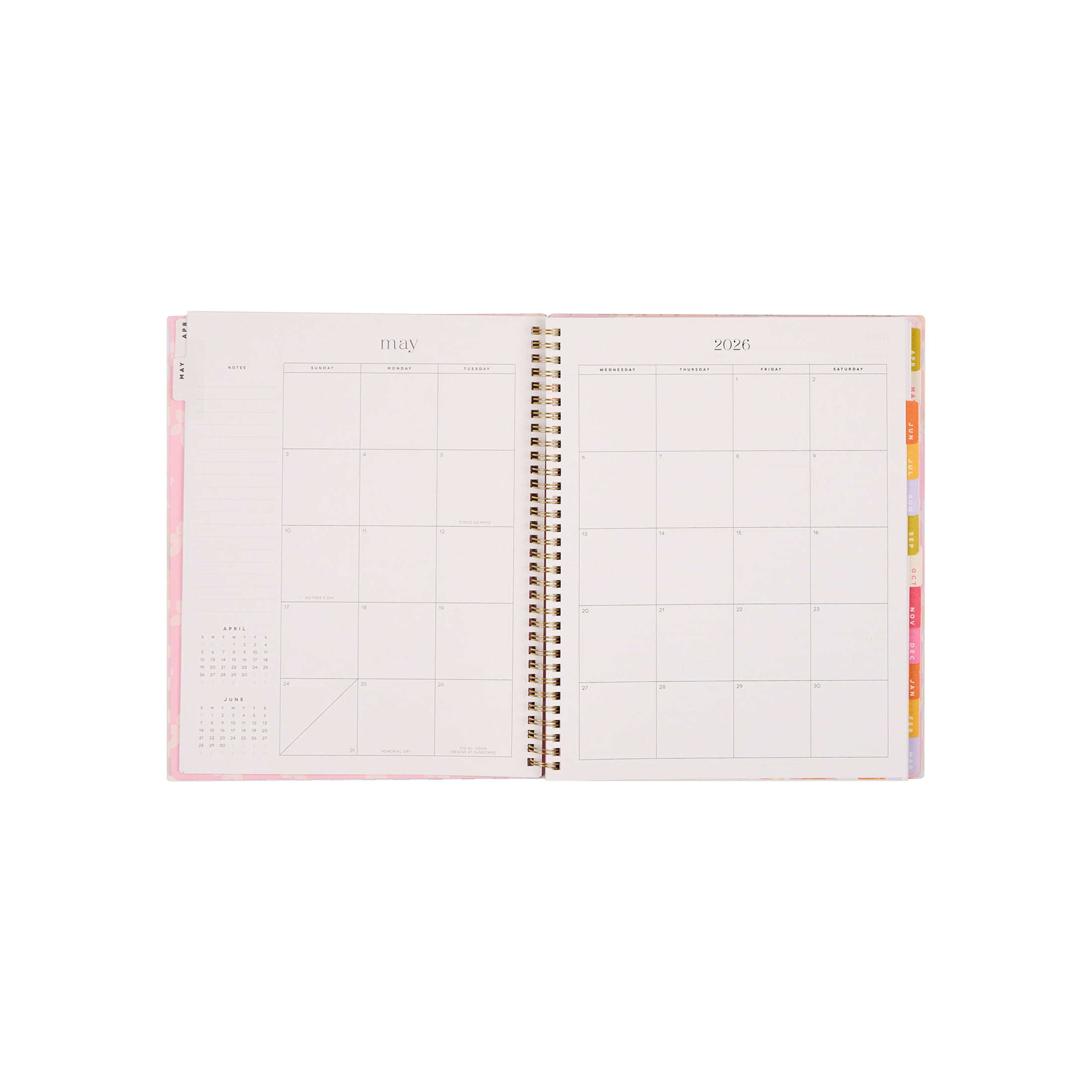 Organized by Happy Planner Monthly Weekly Big Planner (8.5" x 11") Sunshine Blooms 15-Month April 2026-June 2027, metal twin loop