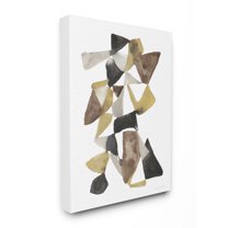 Stupell Industries Abstract Black Gold Brown Shape Design Canvas Wall Art by Jennifer Goldberger
