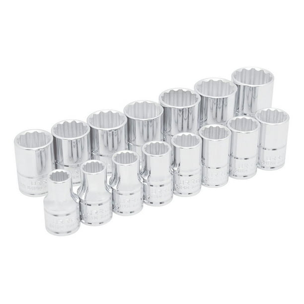 Juego De 15 Dados Métricos Urrea 1/2 Pulgada En Riel 54206