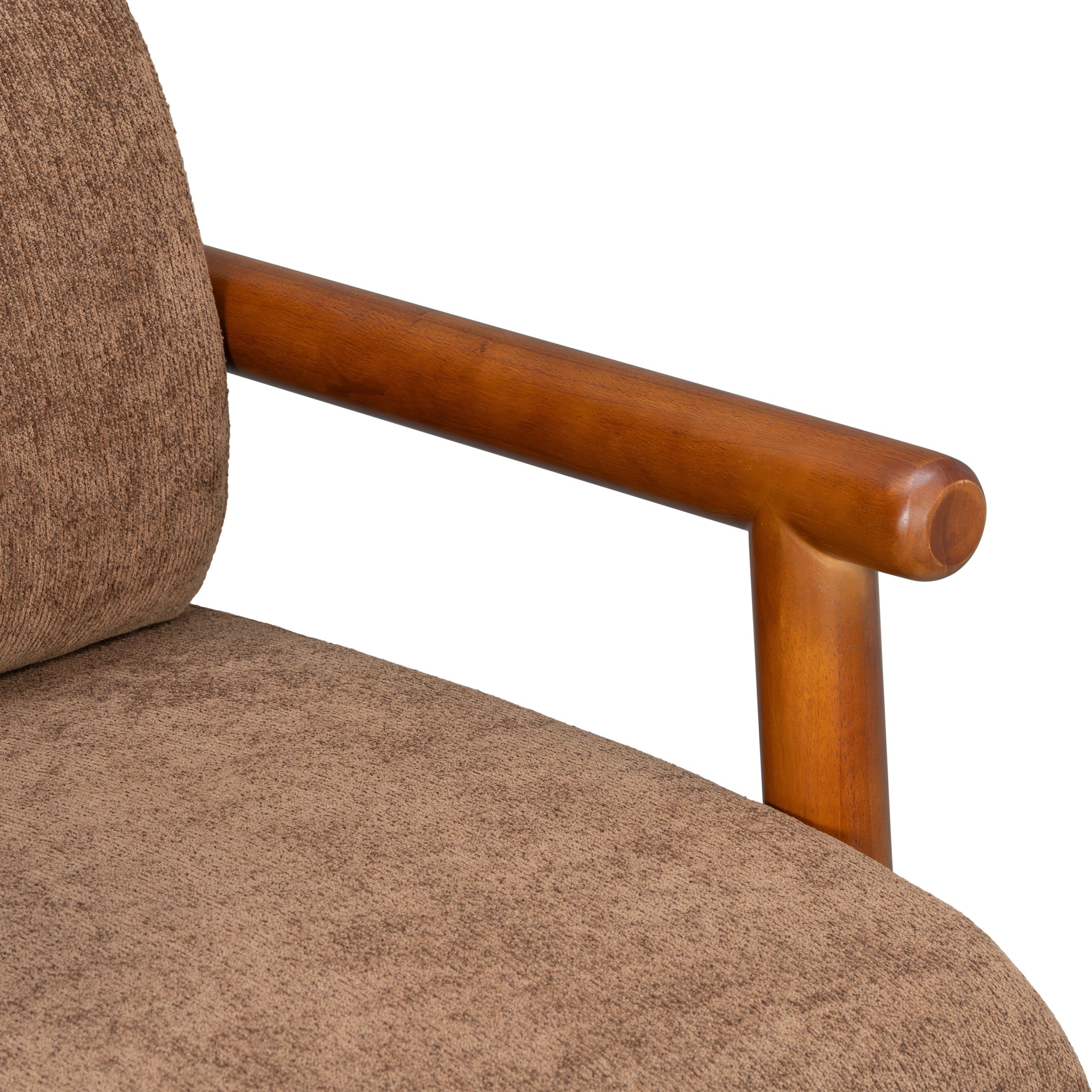 Christopher Knight Home Modern Accent Lounge Chair, Chenille Upholstery with Solid Wood Arms, Brown, Set of 2