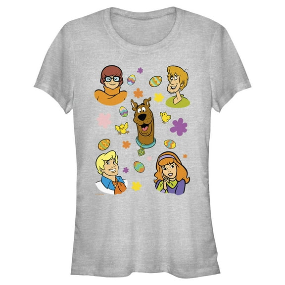 Junior's Scooby Doo Easter Eggy Gang  Graphic Tee Athletic Heather Large