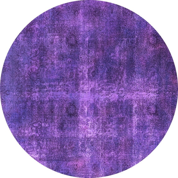 Ahgly Company Indoor Round Oriental Purple Industrial Area Rugs, 4' Round