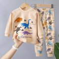 thumbnail image 2 of CAUYDYKids Toddler Boys Girls Pajamas Animal Elephant Pajamas Homewear Sleepwear Pjs Set(L101-Light Yellow,6-12 M), 2 of 5