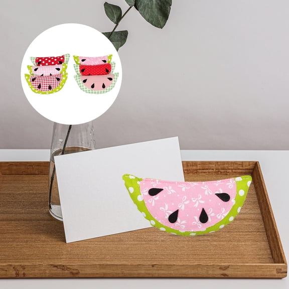 HOOWIFFY 6-Piece Faux Fabric Watermelon Decor Set for Tiered Trays, Table Centerpieces, Bright Assorted Colors