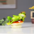 thumbnail image 3 of Frog Garden Statue Cute Frog Figurine Decor - Frog Garden Decor Funny Frog Figurines Sculpture with Mushroom Animal Statue Collectible Figurines for Home Decor Office Shelves Desk Table, 3 of 5