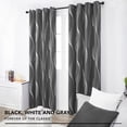 thumbnail image 4 of Juego de 2 cortinas térmicas antifrío con diseño de líneas plateadas, con ojales, para oficina, adultos, 140 x 240 cm, cortina para el hogar, cocina, anticalor, frío, gris oscuro, opacas, térmicas, an, 4 of 5