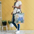 thumbnail image 4 of FORMRS Womens Canvas Tote Bag with Zipper Inner Pocket Shoulder Handbag, Seaside Leaves, 4 of 7