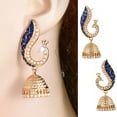 thumbnail image 2 of Women Earrings, Fashion Vintage Alloy Faux Pearls Peacock shape Stud Earrings Jewelry Gift for Wedding Parties Vacation Daily wear, 2 of 8