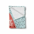 thumbnail image 2 of Hello Summer Soft Flannel Fleece Throw Blanket, Seasonal Fruit Watermelon Calligraphy on Triangular Slice and Print, Cozy Plush for Indoor and Outdoor Use, 50" x 60", Multicolor, by Ambesonne, 2 of 6