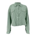 thumbnail image 7 of ClodeEU Women's Corduroy Jacket ,Lapel Button Long Sleeve Jacke,Fall Loose Casual Trendy Jacket Mint Green,Womens Plus XL, 7 of 7