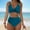 Dark Blue, variant on SavingsWomen's Bikini Swimsuits Two Piece Tummy Control Bathing Suit V Neck Twist Front Swim Suits Full Coverage Swim Bottoms Black M