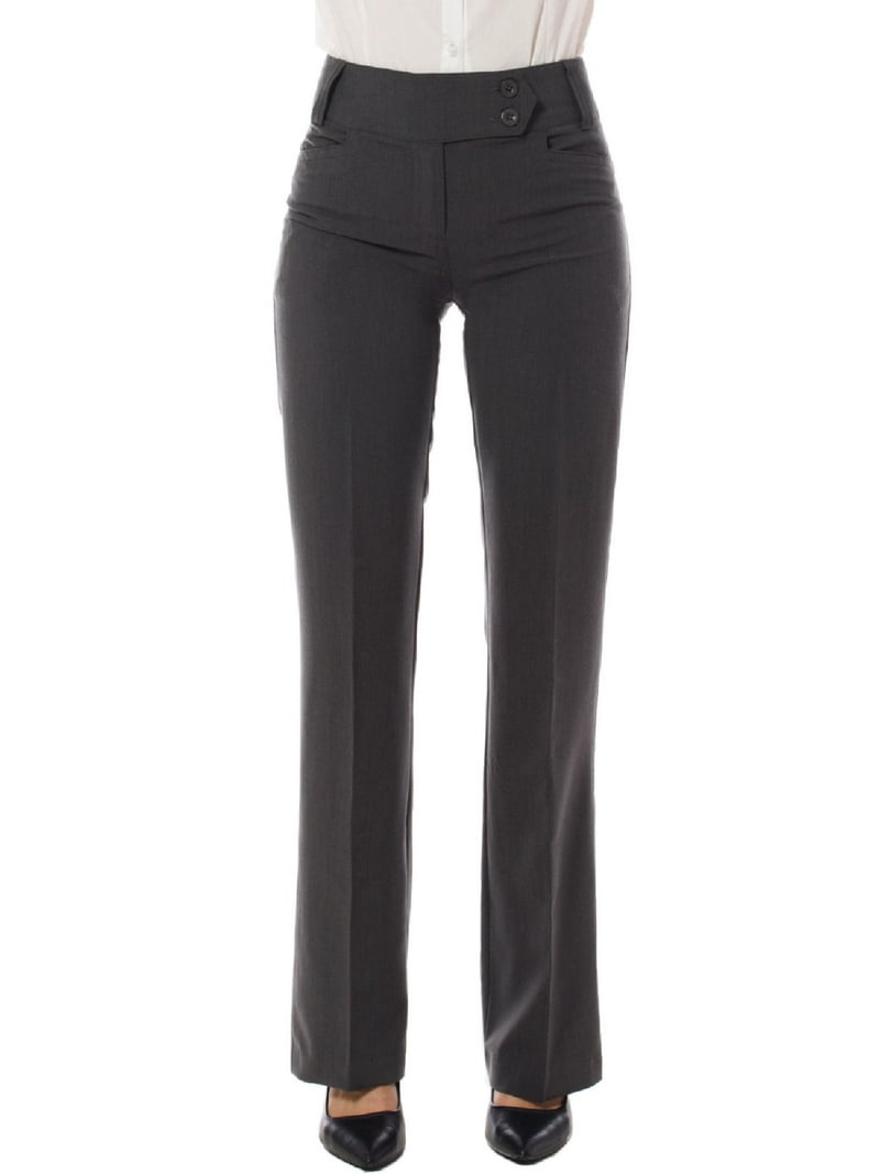 Made by Olivia Women's Elegant Office Pants, Comfy Boot-Cut