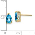 thumbnail image 5 of 14K Yellow Gold 8X5mm Pear Blue Topaz Earrings (9 X 5) Made In United States xe81bt, 5 of 6