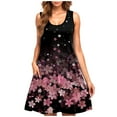 thumbnail image 2 of Viikei Women Dress Summer Maxi Dresses,Dresses for Women Clearance,Valentine's Day Women Casual Plus-size Sleeveless Crew Neck Print Short Dress Black XXL, 2 of 5