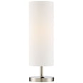 thumbnail image 2 of 360 Lighting Heyburn Modern Accent Table Lamp 20" High Brushed Steel with USB and AC Power Outlet in Base Off White Cylinder Shade for Bedroom Desk, 2 of 9