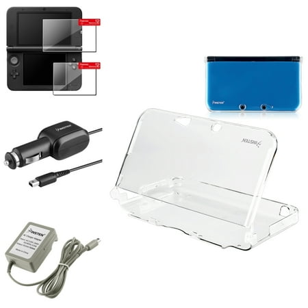 Insten Clear Crystal Case+2-LCD Screen Protector+Travel+Car Charger For Nintendo 3DS XL