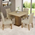 thumbnail image 2 of Juego de Comedor Mesa con Tablero de Madera 4 Sillas Livia Madesa - Marrón/Crema/Imperial, 2 of 11