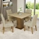 thumbnail image 2 of Juego de Comedor Mesa con Tablero de Madera 4 Sillas Livia Madesa - Marrón/Crema/Imperial, 2 of 11
