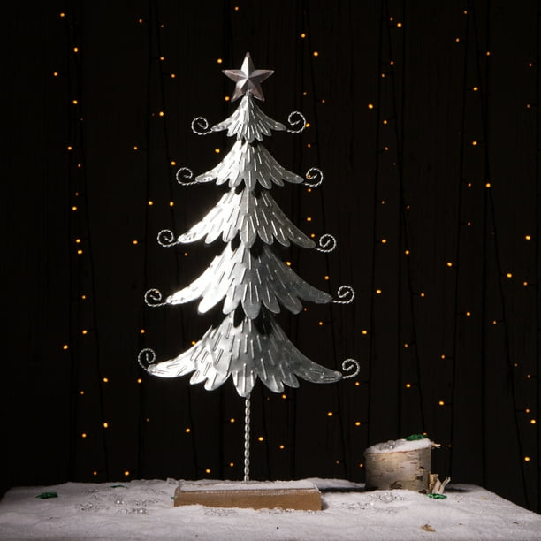 Glitzhome Christmas Galvanized Metal Table Tree, 20&quot;H - Walmart.com