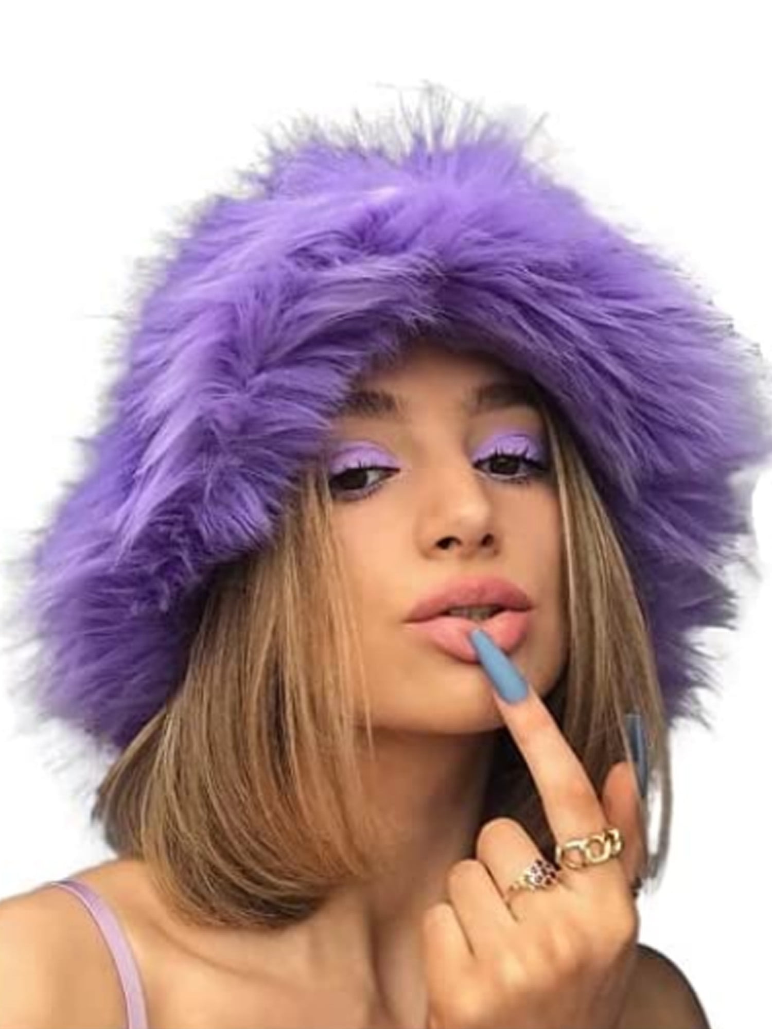 Women's Autumn Winter Warm Solid Color Knit Fur Hat Furry Hat Mink Hat y2k E-Girls Streetwear Skullies 6 Colors 