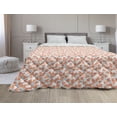 thumbnail image 1 of Coral Down Alternative Comforter, Doodle Lines Repeating Ornaments Vertical Stripes Abstract Pastel, Microfiber Quilt for All Season, 5 Sizes, Coral Indigo Coconut, by Ambesonne, 1 of 3