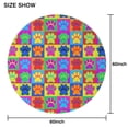 thumbnail image 6 of Colorful Dog Paw Footprint Round Tablecloth 60"x60",Wrinkle Wipeable Table Cloth for Kitchen Dining Room Picnic Patio Party, 6 of 6