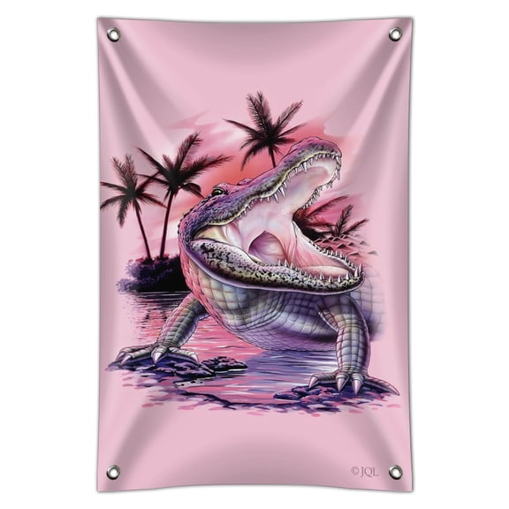 Smiling Tropical Alligator Palm Trees Home Business Office Sign