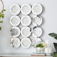 thumbnail image 2 of DecMode 39" x 29" Silver Wall Mirror with Floating Crystals, 2 of 12