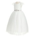 thumbnail image 2 of Ekidsbridal Girl Bridesmaid Flower Girl Dress - Cap Sleeves Ivory Backless Lace 622R3-A (Size: 2-10), 2 of 4