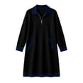 thumbnail image 7 of Omexry Women's Dresses Women Casual Loose Turndown-Collar Long Sleeve Solid Color Half-Zip Dress, 7 of 7