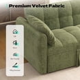 thumbnail image 3 of FFH 65" Futon Couch, 3-in-1 Pull Out Sofa Bed, Velvet Loveseat Sleeper with Adjustable Backrest for Living Room, Green, 3 of 7