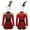 A Red, variant on Aislor Girls Carnival Party Circus Ringmaster Costume Sequins Tassel Long Sleeve Leotard Dress with Steampunk Hat Set A Red 6