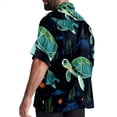 thumbnail image 3 of Turtle Seamless Men's Short Sleeve Button Down Casual Beach Printed Shirts, 3 of 6