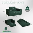 thumbnail image 4 of Timbernest Convertible Sofa Bed Folding Sleeper Sofa Corduroy Boneless Floor Couch for Living Room, Bedroom, Dark Green, 4 of 10