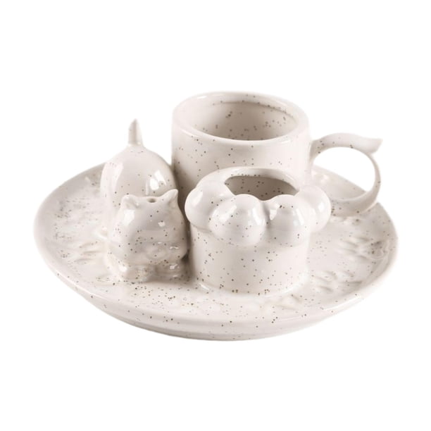 Soporte para varillas de incienso de Palo Santo, quemador de incienso decorativo, cuenco para sahumar Blanco moteado
