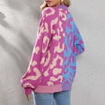 thumbnail image 4 of Arlun Women's Color Block Leopard Print Button down Long Sleeve Cardigan Sweaters Loose Fit Lightweight Soft Cozy Outwear 2025 Fall Winter Clothes for Women Purple XL, 4 of 8