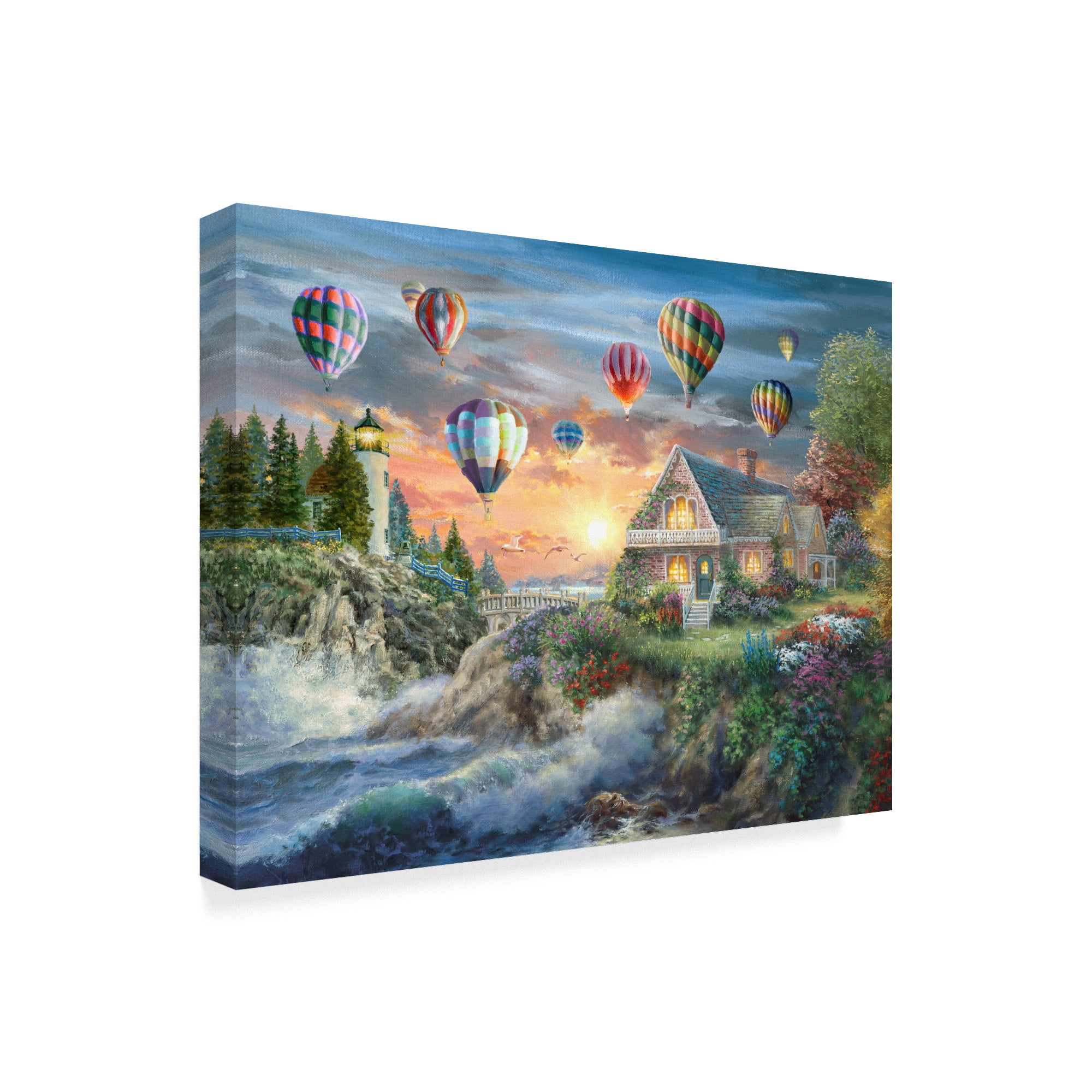 Trademark Fine Art 'Balloons over Sunset Cove' Canvas Art by Nicky Boehme