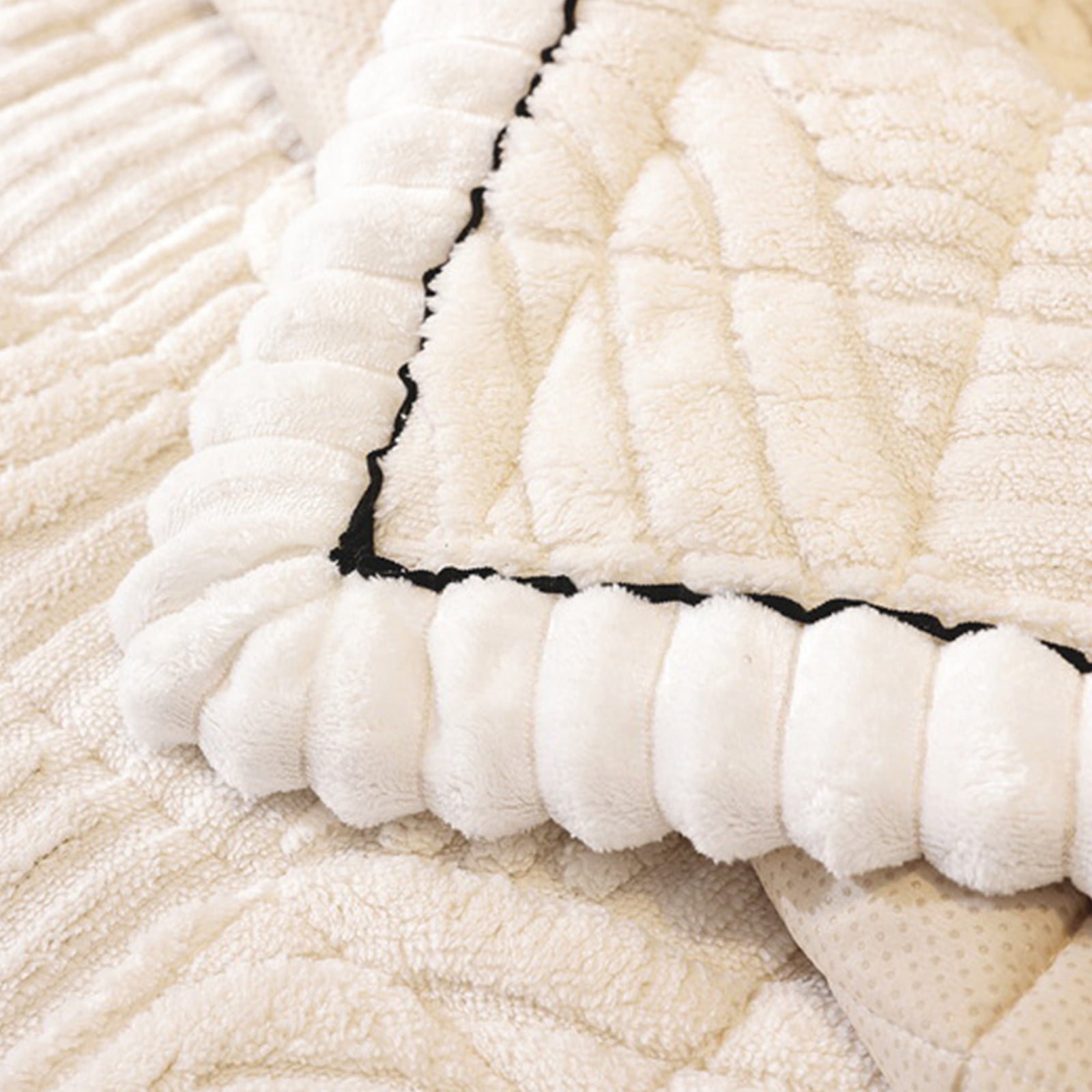 Soft Flannel Sofa Cushion for Fall and Winter, Thickened Plush One Piece Seat Cushion with Non Slip Bottom, Warm Sofa Pad for Couch Decoration and Furniture Protection, 59 x 27.6 in
