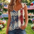 thumbnail image 2 of IDOCLOTHES USA Flag Tank Tops Women American Flag Sleeveless Shirt Patriotic Tank Top 4th of July V Neck Summer Vest Tees Multicolour, S, 2 of 4