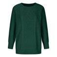 thumbnail image 5 of Leesechin Womens Fall Sweater Dresses Casual Oversized Cable Knit Chunky Pullover Crewneck Long Sleeve Short Sweater Dress Olive Green, 5 of 9