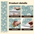 thumbnail image 5 of Floral Peel and Stick Wallpaper 23.6in x 9.8ft Floral White Daisies Delicate Leaves Teal Contact Paper Vinyl Waterproof Self Adhesive Wall Paper for Bedroom Shelf Cabinet Renter Friendly, 5 of 8